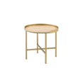 thumbnail image 1 of Miekor Furniture Mithea Oak Table Top & Gold Finish End Table 44032, 1 of 5