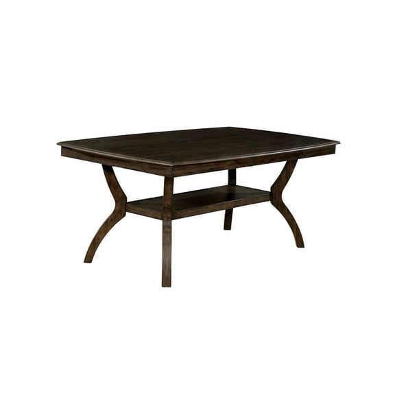 Miekor Furniture Modern Antique Walnut Dining Table w Open Lower Shelf 1pc Rectangle Table Kitchen Dining Room Furniture 46631
