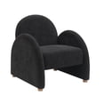 thumbnail image 1 of Miekor Furniture Modern Boucle Accent Armchair – Comfortable Upholstered Lounge Chair with Curved Armrests, Stylish Minimalist Chair for Living Room, Bedroom, Study, and Home Office(BLACK) MK2041, 1 of 11