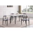 thumbnail image 1 of Miekor Furniture Modern Contemporary 5pc Dining Set White Sintered Stone Table and Gray Chairs Fabric Upholstered Stylish Furniture 93699, 1 of 12