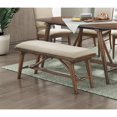 thumbnail image 1 of Miekor Furniture Modern Design 1pc Bench Fabric Upholstered Seat Brown Finish Wooden Dining Kitchen Furniture B5A4017, 1 of 6
