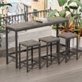 thumbnail image 1 of Miekor Furniture Modern Design Kitchen Dining Table, Pub Table, Long Dining Table Set with 3 Stools, Easy Assembly, Brown Gray (W75753849) 113529, 1 of 9