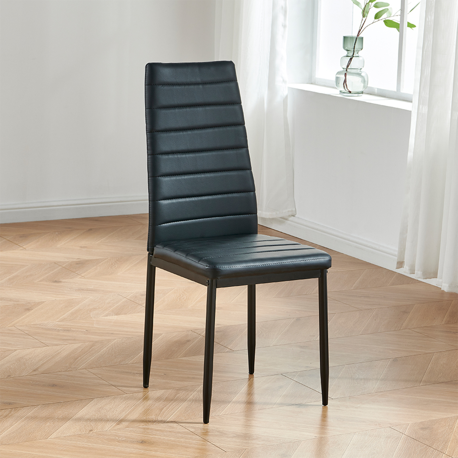 Miekor Furniture Modern Faux Leather High Back Padded Seat Dining Chair ...