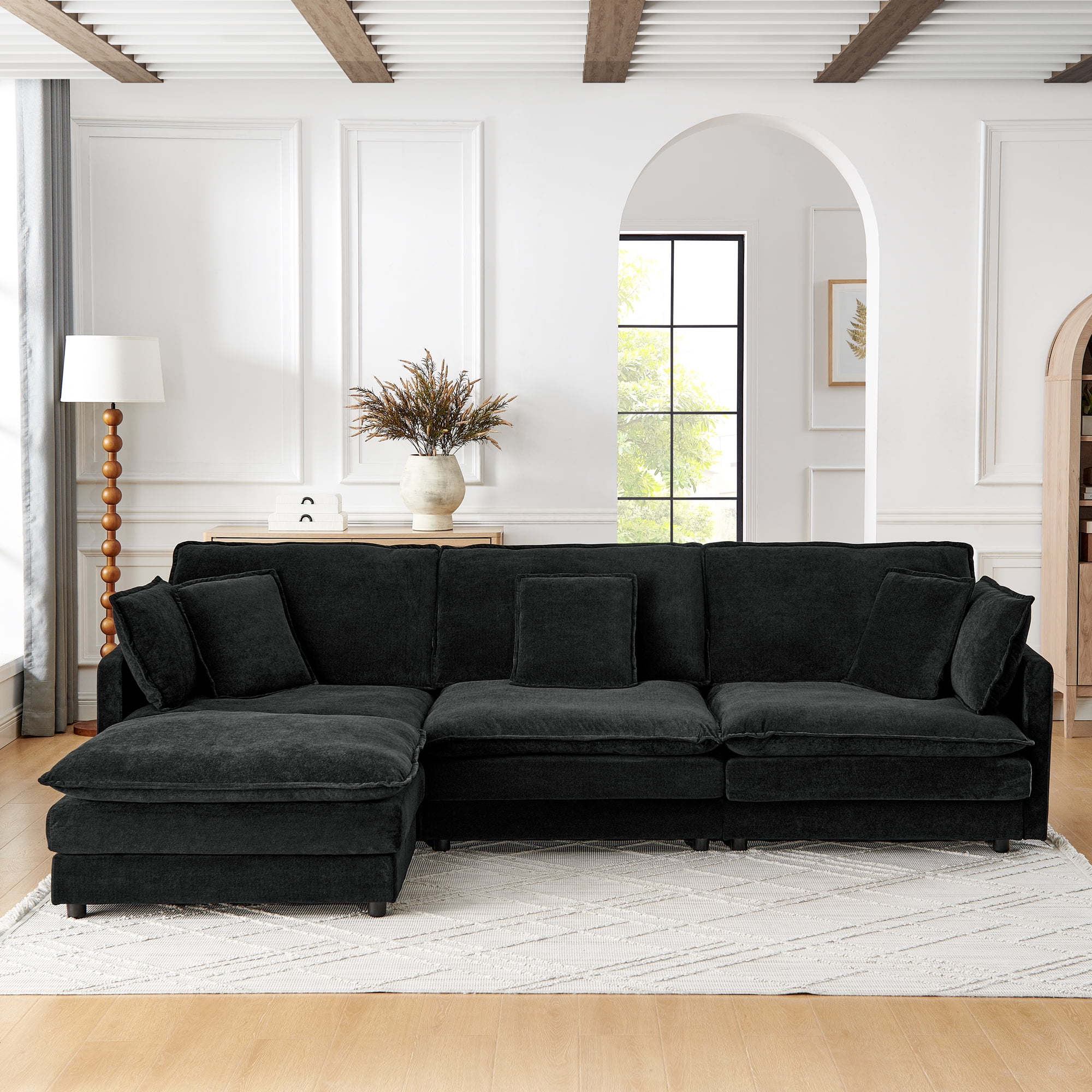 Miekor Furniture Modern Home Living Room L-Shaped Sectional Sofa