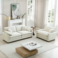 thumbnail image 1 of Miekor Furniture Modern Living Room Sofa Two Pieces Set, Suitable For Living Room And Small Apartment, 2 Pieces Sofa Set Consists Of A Single Seat Sofa And A 2-Seater Sofas, Beige Corduroy 00682, 1 of 12