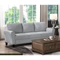 thumbnail image 1 of Miekor Furniture Modern Sofa Dark Gray Textured Fabric Upholstered Rounded Arms Attached Cushions Transitional Living Room Furniture W5U750, 1 of 8