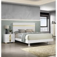 thumbnail image 1 of Miekor Furniture Modern White 3pc Bedroom Set Full Size Bed w LED 2x Nightstands Mattress Ready Furniture Acrylic Trim 89007, 1 of 12