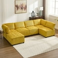 thumbnail image 1 of Miekor Furniture Modular Sectional Sofa U Shaped Modular Couch with Reversible Chaise Modular Sofa Sectional Couch,6- Seat Convertible Sofa,Fit for Living Room 78124, 1 of 16