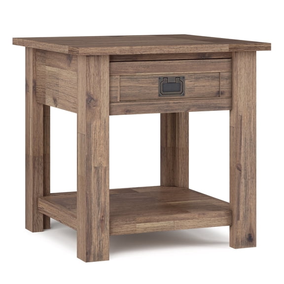 Miekor Furniture Monroe - End Table - Rustic Natural Aged Brown No8014