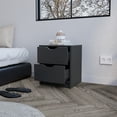 thumbnail image 1 of Miekor Furniture Nightstand Gandu, Two Drawers, Black Wengue Finish 122834, 1 of 7
