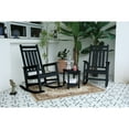 thumbnail image 1 of Miekor Furniture Outdoor Rocking Chair Set with Side Table, 3-Piece Rocking Chair Set with Wood-Texture,All Weather-resistant,Black (includes 2 Rocking Chairs and 1 Table) 06009, 1 of 8