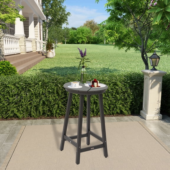Miekor Furniture Patio Bar Table,Outdoor Bar Table for Deck,Pool(Gray) No.5632