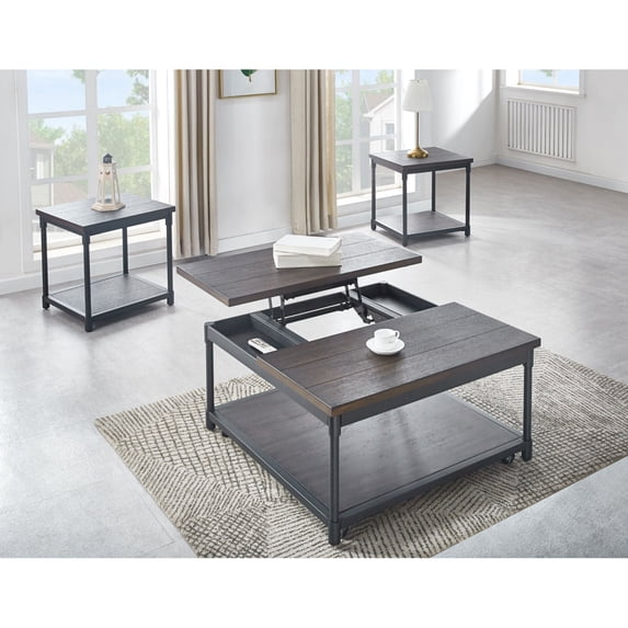 Miekor Furniture Prescott - 3 Piece Table Set - Brown 46919