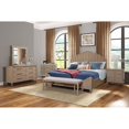 thumbnail image 1 of Miekor Furniture Queen 338-105 Panel Bedroom Set With 3 Drawer Nightstand, Casual Dresser, Cane Mirror, 3 Drawer Cane Front Chest and Bench MK2277, 1 of 12