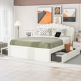 thumbnail image 1 of Miekor Furniture Queen Size Upholstered Platform Bed with 4 Drawers and 2 USB, Beige BS8993, 1 of 6