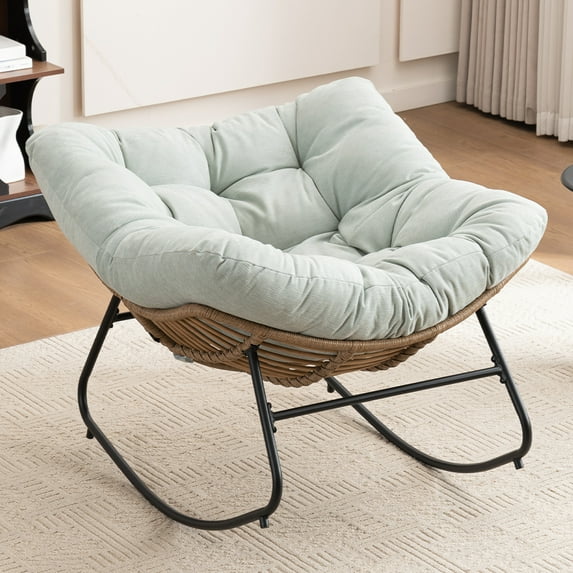 Miekor Furniture Rocking Chair, Chenille Upholstered Accent Chair, Modern Nursery Rocking Chair for Living Room, Bedroom, Apartment MK9252