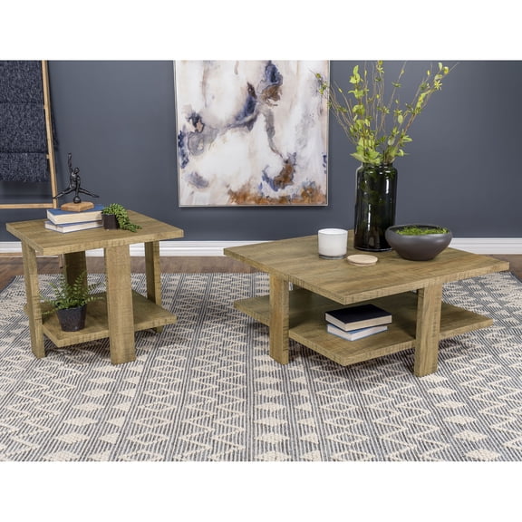 Miekor Furniture Runnion Mango Brown 2-piece Coffee and End Table Set No.5732