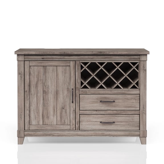 Miekor Furniture Rustic Gray Dining Server Wine Cabinet and Drawer Storage No8314