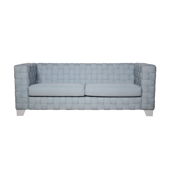 Miekor Furniture Saree Light Teal Chenille & White Finish Sofa No.1789