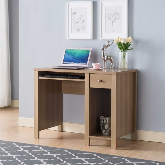 Miekor Furniture Student Desk Home Office Desk 39"W Compact Desk Writing Desk Laptop Desk One Drawer Keyboard Drawer Wooden Knob 38336
