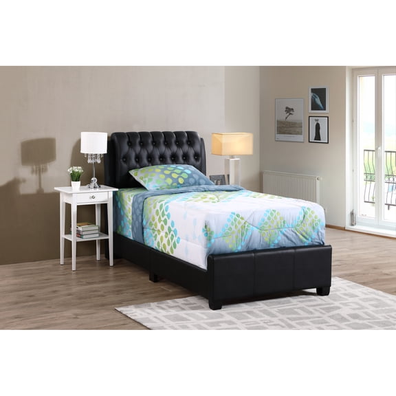 Miekor Furniture Stylish Contemporary Twin Bed In Bold Black No.6806