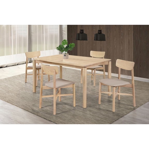Miekor Furniture Svenstra White Washed 5-piece Wood Dining Set No.6974