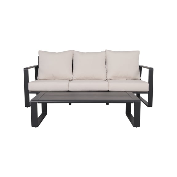 Miekor Furniture Three-person sofa & rectangular coffee table, light brown cushions YB15052 (Tino Tino) 18118