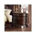 thumbnail image 1 of Miekor Furniture Traditional Style End Table 3-Drawer Nightstand with Marble Top Rich Brown Cherry Finish Solid Wood Wooden Bedroom W5U964, 1 of 7