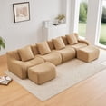 thumbnail image 1 of Miekor Furniture U-Shaped Boneless Sofa,Teddy Fabric No assembly required Curved armrest,Anti-slip Design,Streamlined Design 32D High Density Sponge,Full Compression Vacuum Packag,For Studies No6423, 1 of 9