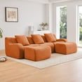 thumbnail image 1 of Miekor Furniture U-shaped Soft Teddy Fabric Boneless Sofa, Assembly Chaise ,No Assembly Required Curved Armrest,Anti-Slip Design 32D High Density Sponge Streamlined Design,Fits Living Rooms Re No7469, 1 of 9