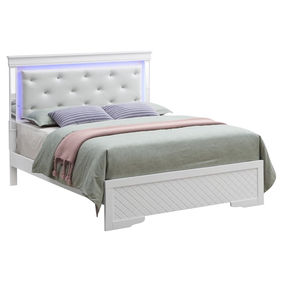 Miekor Furniture Verona G6790C-QB3 Queen Bed, Silver Champagne 75642