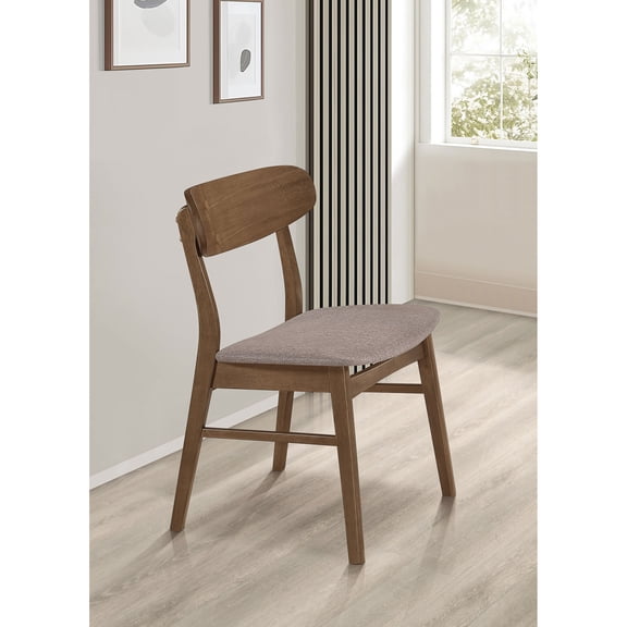 Miekor Furniture Whisten Walnut and Brown Dining Side Chair (Set of 2) 57298