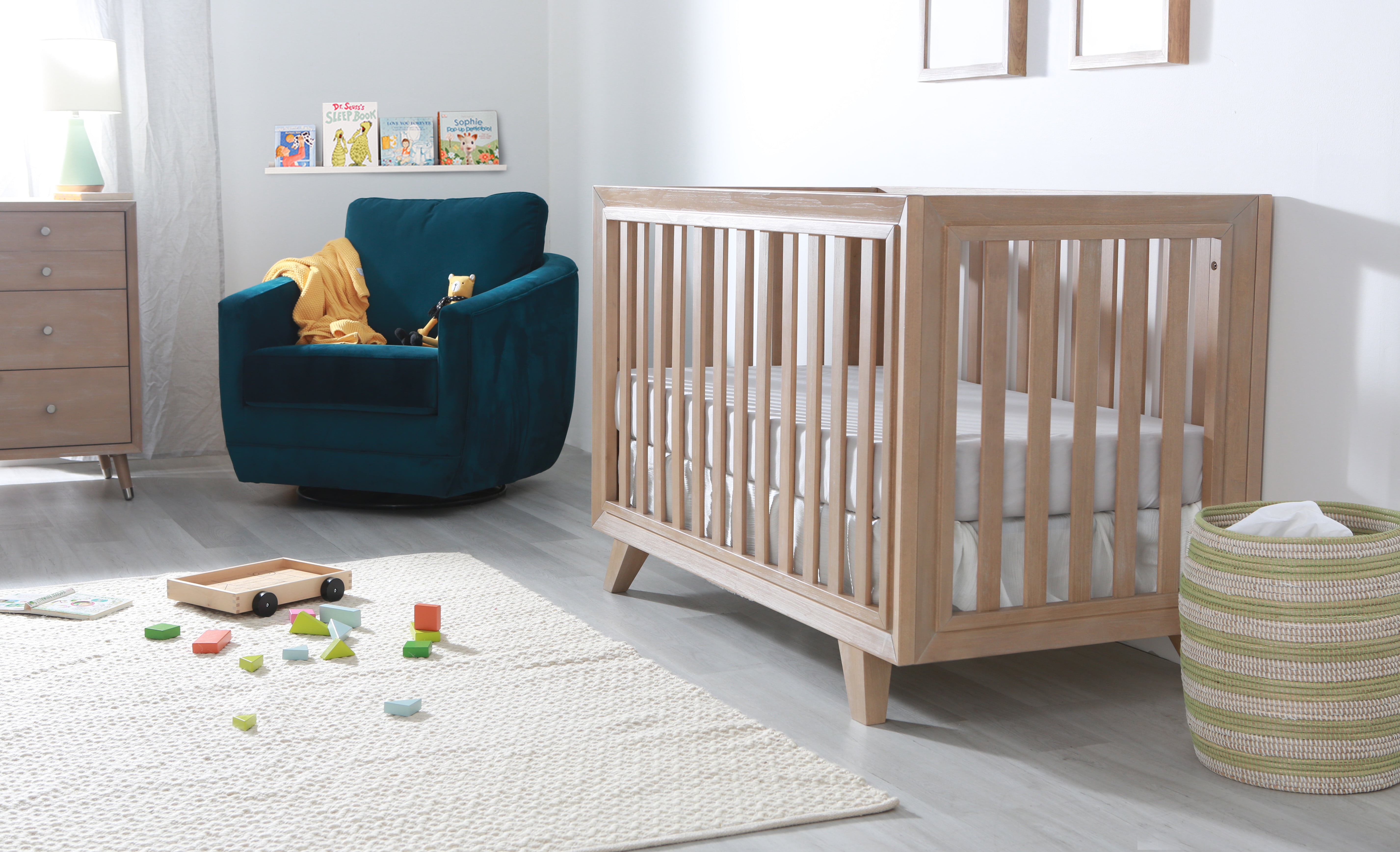 Wooster Almond 3-in-1 Convertible Crib with Multi-Level Paneling