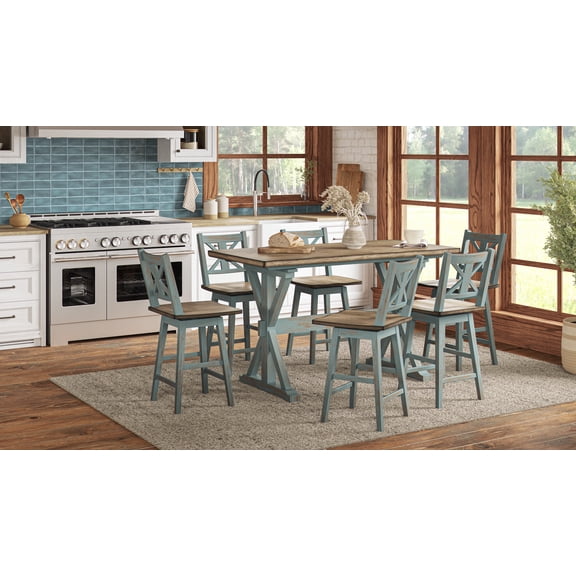 Miekor Furniture X Based Counter Height Casual Dining Table 06764