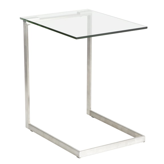 Miekor Furniture Zenn Contemporary End Table with Clear Glass No.3353