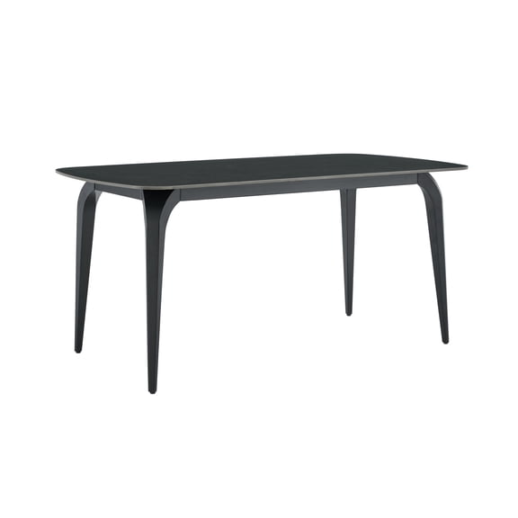 Miekor Modern Rectangular Dining Table, Premium Sintered Stone Tabletop with Sturdy Metal Base, Heat-Resistant & Scratch-Resistant Kitchen and Dining Room Table(Black Only Base, 1 Table) No.2292
