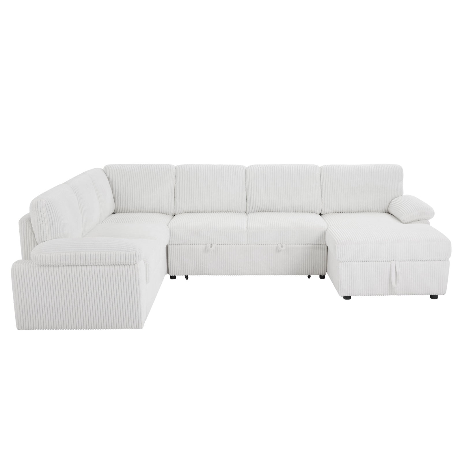 Miekor Oversized Modular Storage Sectional Sofa Couch,Free Combination L/U Shaped Corduroy Upholstered Deep Seat Furniture Convertible Sleeper Sofabed RIGHT W5U233