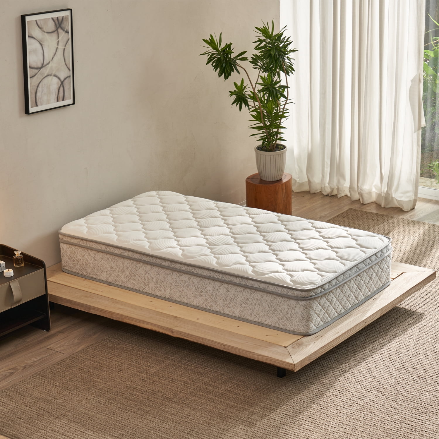 Miekor Twin Size Mattress,12 Inch Hybrid Twin Mattress in a Box with Memory Foam and Pocket Spring for Pressure Relief & Comfort Sleep & Zoned Support, Medium Firm,CertiPUR-US & OEKO-TEX MK8192