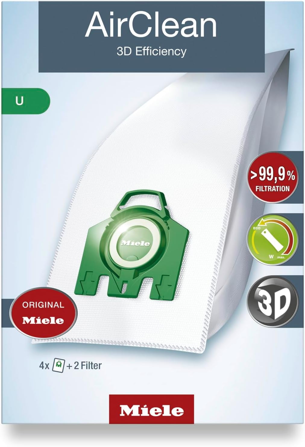Miele AirClean 3D FJM Vacuum Cleaner Bags, Pack of 4