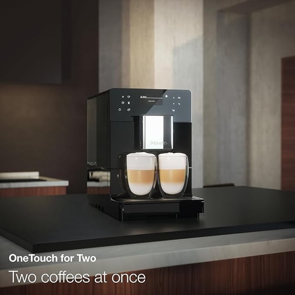 Miele CM 5310 Silence Automatic Coffee Maker - With OneTouch for Two, AromaticSystem, Individual Profile Settings, and Cleaning Programs, in Obsidian Black