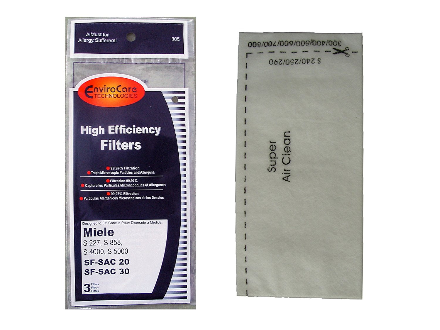 Miele SF-SAC 20, SAC 30, S227, S858, S4000, S5000 Canister Models Vacuum  Cleaner Filter # 905, 07226160