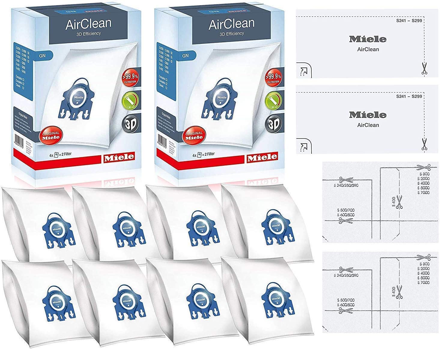 Miele GN AirClean 3D Efficiency Vacuum Cleaner Bags 2 Boxes