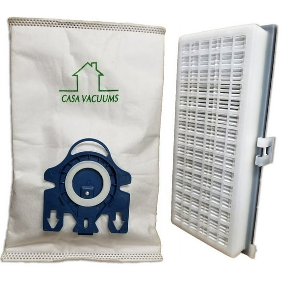 Miele GN Bags 3D Efficiency 10 Bags + 1 SF-HA30 HEPA AirClean + 4 Filters C1 S2 S400 S600 Bundle, Replaces part #'s 10123210 &amp; 09616270. by Casa Vacuums