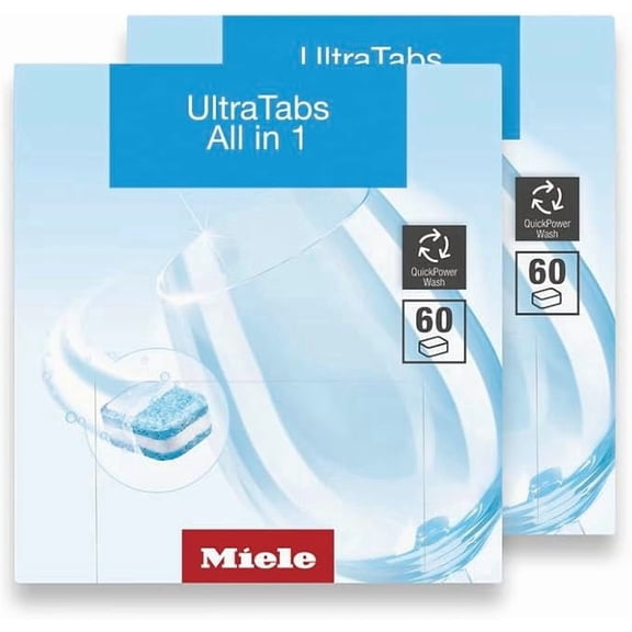 Miele Genuine UltraTabs All in 1 Dishwasher, Detergent Tablets,60 tabs , 2 pack