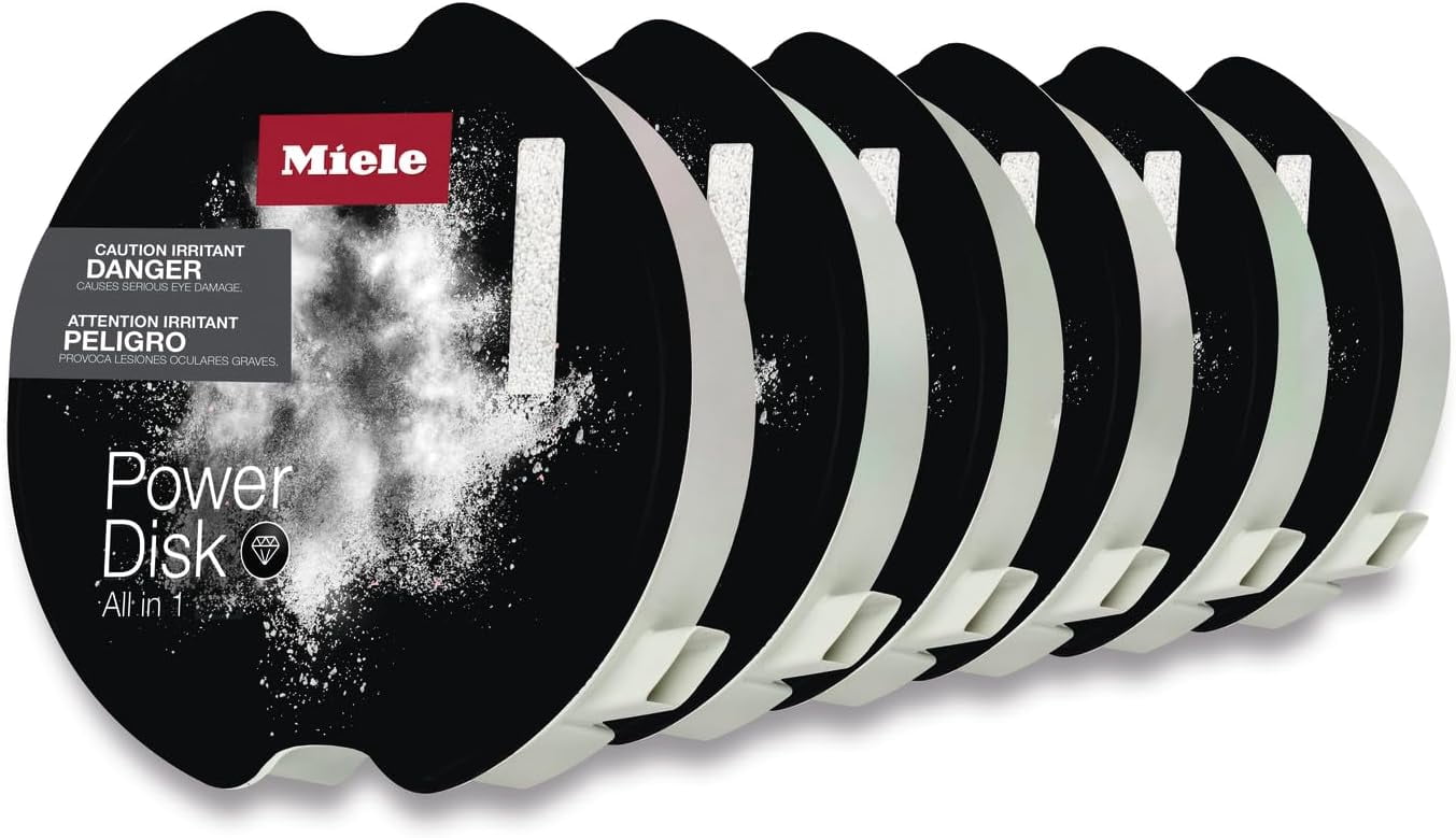 Miele PowerDisk All in 1 Dishwasher Detergent for Dishwashers with AutoDos, 6-Pack