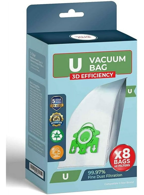Miele S7000-S7999 Upright and Dynamic U1 Series Upright AirClean 3D Efficiency 8 Packs Vacuum Cleaner Bags