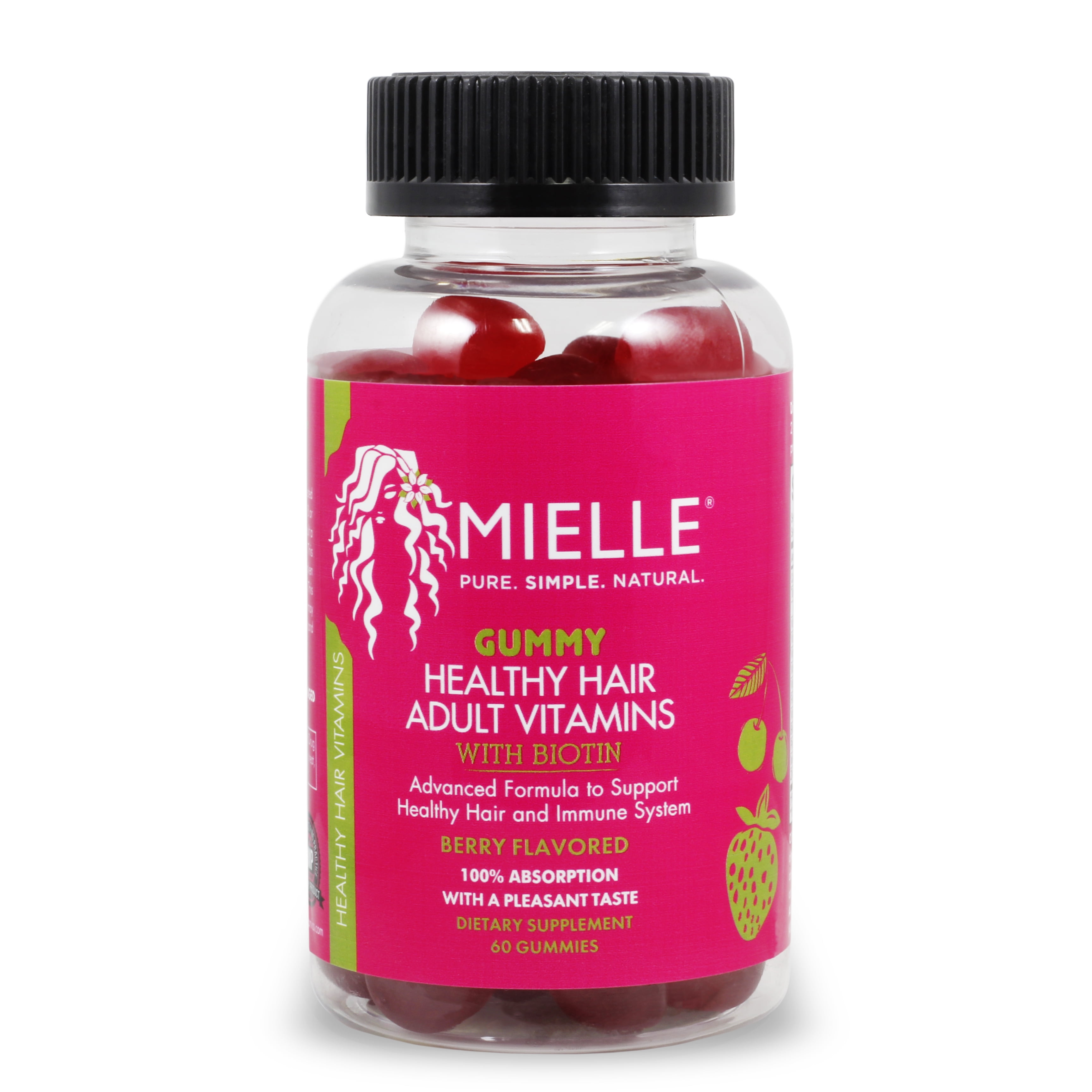 Mielle Organics Healthy Hair Adult Gummy Vitamins 60 CT - Walmart.com