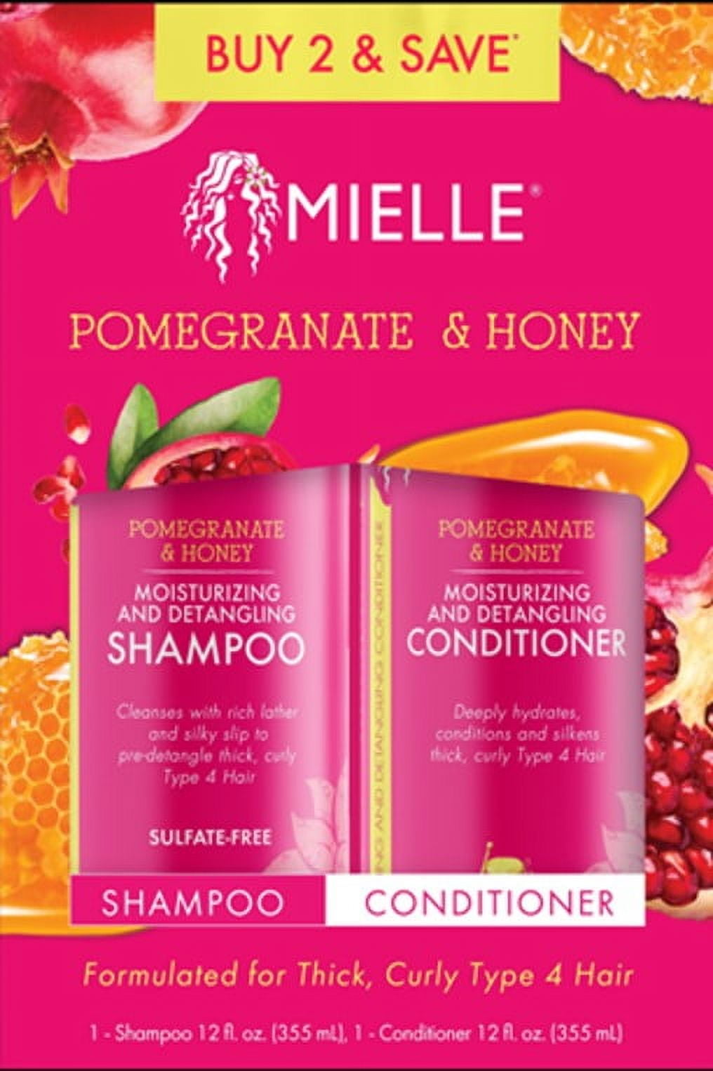 Mielle Pomegranate & Honey Shampoo & Conditioner Value Pack