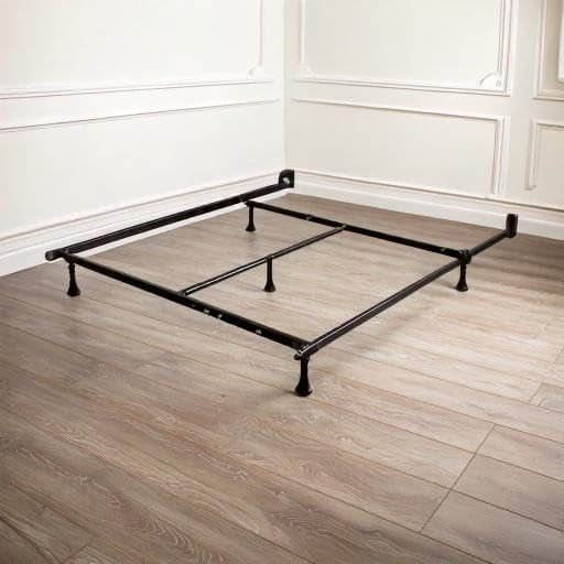 Mielmoon Base Beds Metal Foundation Premium Bed Frame,Base for Box Spring and Mattress Set,Headboard Attachable,Noise-Free,Easy Assembly,Adjustable Width Fits (Queen/King/Cal.King)