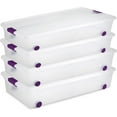 thumbnail image 1 of Miemie 4-Pack 60 Quart Clear View Latch Box, Wheeled Underbed Organizer Bins with Latching Lids - Clear Plastic Organization Containers for Closet, Bedroom, Shelving Units and Everyday Home Storage, 1 of 8